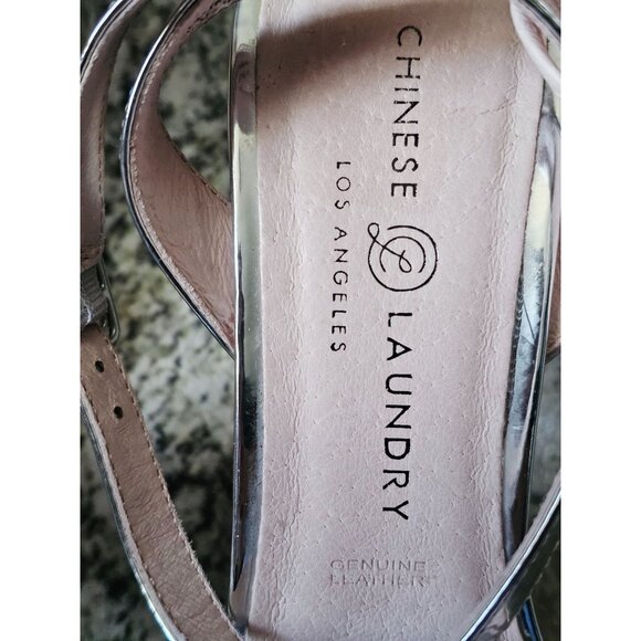 Chinese laundry Teresa patent metallic silver heel 4in size 10 - Picture 7 of 8